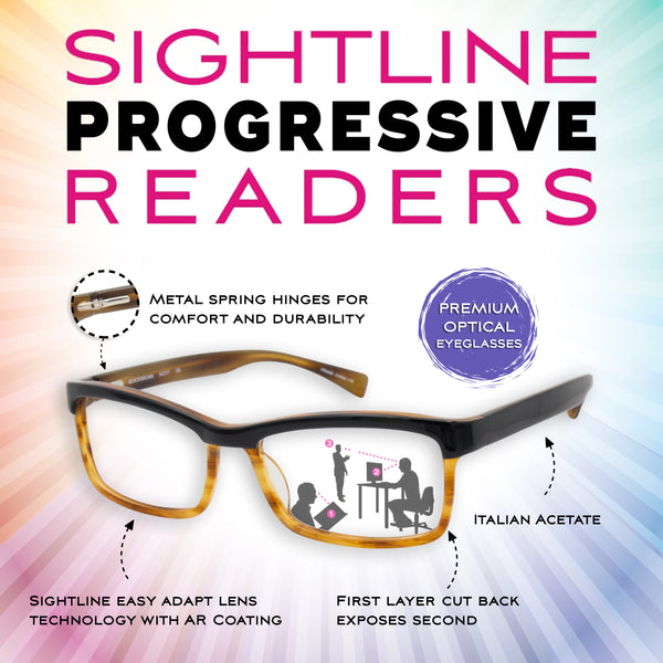 Sightline H110 Medium Size Premium Acetate Progressive Reading Glasses