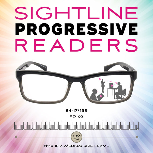 Sightline H110 Medium Size Premium Acetate Progressive Reading Glasses
